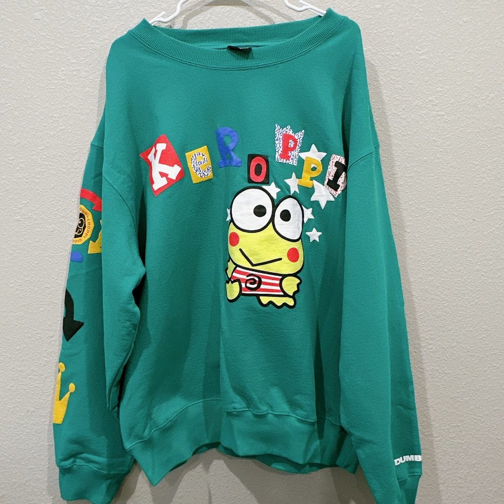 Dumbgood Sanrio Keroppi Puff Printed Crew Neck Sweatshirt Adult